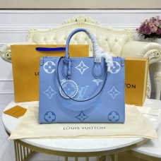 Louis Vuitton OnTheGo MM Monogram Empreinte M45718 Summer Blue