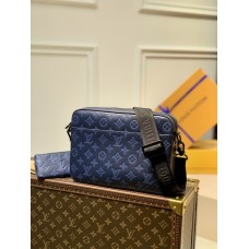 Louis Vuitton Duo Messenger Monogram Shadow In Blue Bags M45730