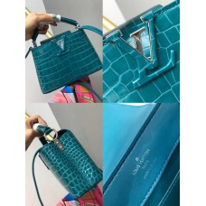 Louis Vuitton Crocodile Pattern Capucines Bag M48865 In Dodger Blue