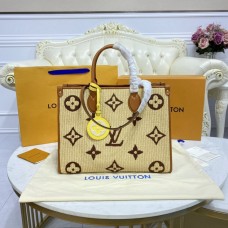 Louis Vuitton OnTheGo MM/GM Monogram Raffia M57707 Tan