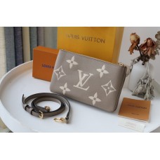 Louis Vuitton Double Zip Pochette Monogram Empreinte M69203 Grey