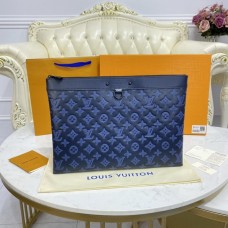 Louis Vuitton Discovery Pochette GM Monogram Shadow In Blue M80425