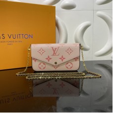 Louis Vuitton Félicie Pochette Monogram Empreinte Leather M80498 Rose