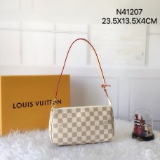 Louis Vuitton Pochette Accessoires Damier Azur Canvas in Beige