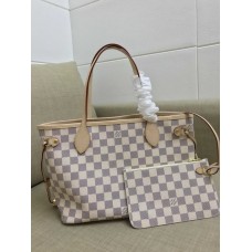 Louis Vuitton Damier Azur Canvas Neverfull PM N41363 Rose