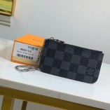 Louis Vuitton Pochette Cle Key Pouch Damier Graphite Black N60155