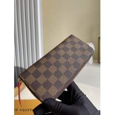 Louis Vuitton Clémence Wallet Damier Ebene in Red N60534