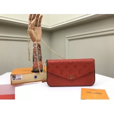 Louis Vuitton Felicie Pochette Chain Wallet Red M64065