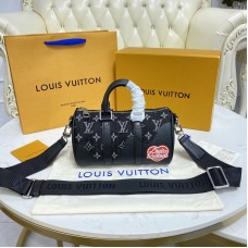 Louis Vuitton Keepall XS Monogram Denim And Navy Black Taurillon Leather M81010