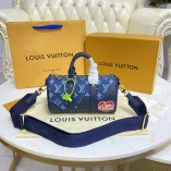 Louis Vuitton Keepall XS Monogram Denim And Navy Blue Taurillon Leather M81011