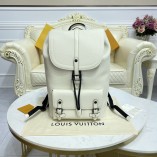 Louis Vuitton Christopher Slim Backpack White Taurillon Leather