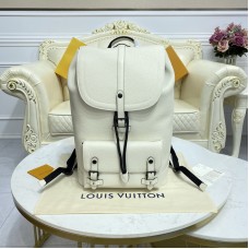 Louis Vuitton Christopher Slim Backpack White Taurillon Leather