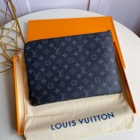 Louis Vuitton Etui Voyage GM Second Clutch Bag Navy Blue