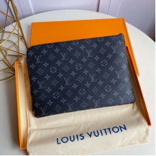 Louis Vuitton Etui Voyage GM Second Clutch Bag Navy Blue