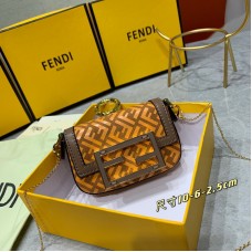 Fendi Baguette NANO Frosted Coin Purse Yellow