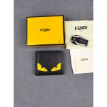 Fendi Cross Pattern Eagle Eye Clip Wallet