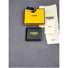 Fendi Silkscreen Letter Short Clip Wallet