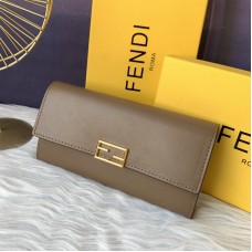 Fendi Clutch Flap Wallet Brown