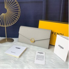 Fendi Long Flap Wallet Grey