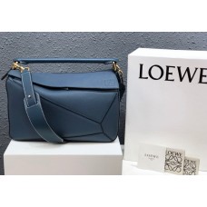 Loewe Puzzle Bag In Classic Calfskin Blue