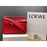 Loewe Puzzle Bag In Classic Calfskin Red