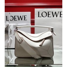 Loewe Puzzle Bag In Classic Calfskin White