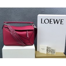 Loewe Puzzle Bag In Classic Calfskin Wind red