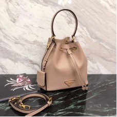 Prada Saffiano Leather Bucket Bag 1BE032 Apricot