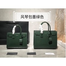 Saint Laurent Sac de jour Bag Croc Green