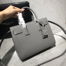 Saint Laurent Sac de jour Bag Croc Grey