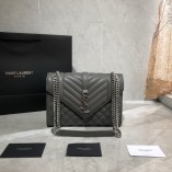 Saint Laurent Envelope Medium Bag 487206 Grey/Silver