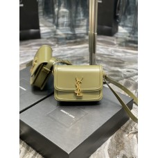 Saint Laurent Rue De Solferino Box Bag Beige Olive Green