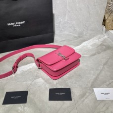 Saint Laurent Rue De Solferino Box Bag Beige Rose red