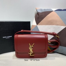 Saint Laurent Rue De Solferino Box Bag Beige Red