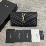 Saint Laurent Envelope Snap Wallet Black