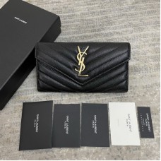 Saint Laurent Envelope Snap Wallet Black