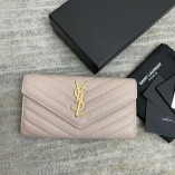 Saint Laurent Envelope Snap Wallet Pink