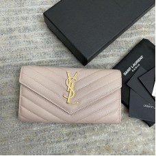 Saint Laurent Envelope Snap Wallet Pink