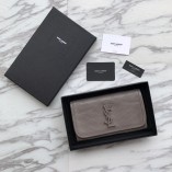 Saint Laurent Crinkled Wallet in Oil Waxed Leather