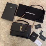 Saint Laurent Sunset Medium In Smooth Leather Black