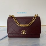 Chanel Flap Bag Grained Calfskin Gold-Tone Metal AS2711/AS2764 Red