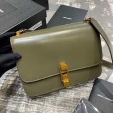 Celine CARRE SATCHEL Box Bag Dark Green 585060