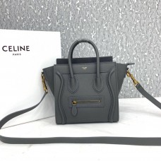 Celine Micro Luggage handbag in smooth calfskin Grey