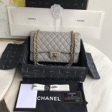 Chanel Caviar Quilted Medium Double Flap Grey/G