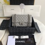 Chanel Caviar Quilted Medium Double Flap Grey/S