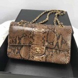 Chanel 1112 Flap Shoulder Bag Authentic Python Leather Brown