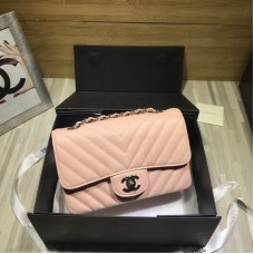 Chanel Small Flap Bag 1116 Caviar V Line In Pink