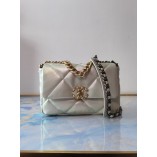 Chanel 19 Flap Bag Iridescent Calfskin Ruthenium-Finish Metal 1160 Gray