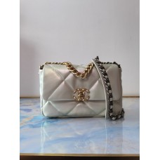 Chanel 19 Flap Bag Iridescent Calfskin Ruthenium-Finish Metal 1160 Gray