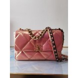 Chanel 19 Flap Bag Iridescent Calfskin Ruthenium-Finish Metal 1160 Pink